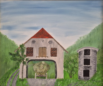 Staro - novo, akril-platno, 50x60 cm, 2025, Franc Smrkolj